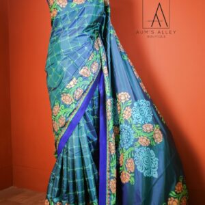 Deep Nilkanthi Dual Tone Premium Art Silk Saree