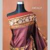 Deep Maroon Handstitched Hand Block Dual Tone Premium Silk Saree