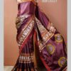 Deep Maroon Handstitched Hand Block Dual Tone Premium Silk Saree