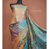 Dual Tone Handstitched Hand Block Premium Silk Saree