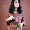 URVI Coffee Maroon Dual Tone Berry Silk Kurti Set