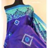 Royal Blue Hand-Stitched Hand Block Premium Silk Saree