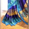 Royal Blue Hand-Stitched Hand Block Premium Silk Saree