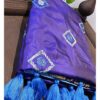 Royal Blue Hand-Stitched Hand Block Premium Silk Saree