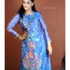 URVI Violet-Blue Dual Tone Premium Berry Silk Kurti Set