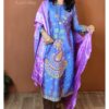 URVI Violet-Blue Dual Tone Premium Berry Silk Kurti Set