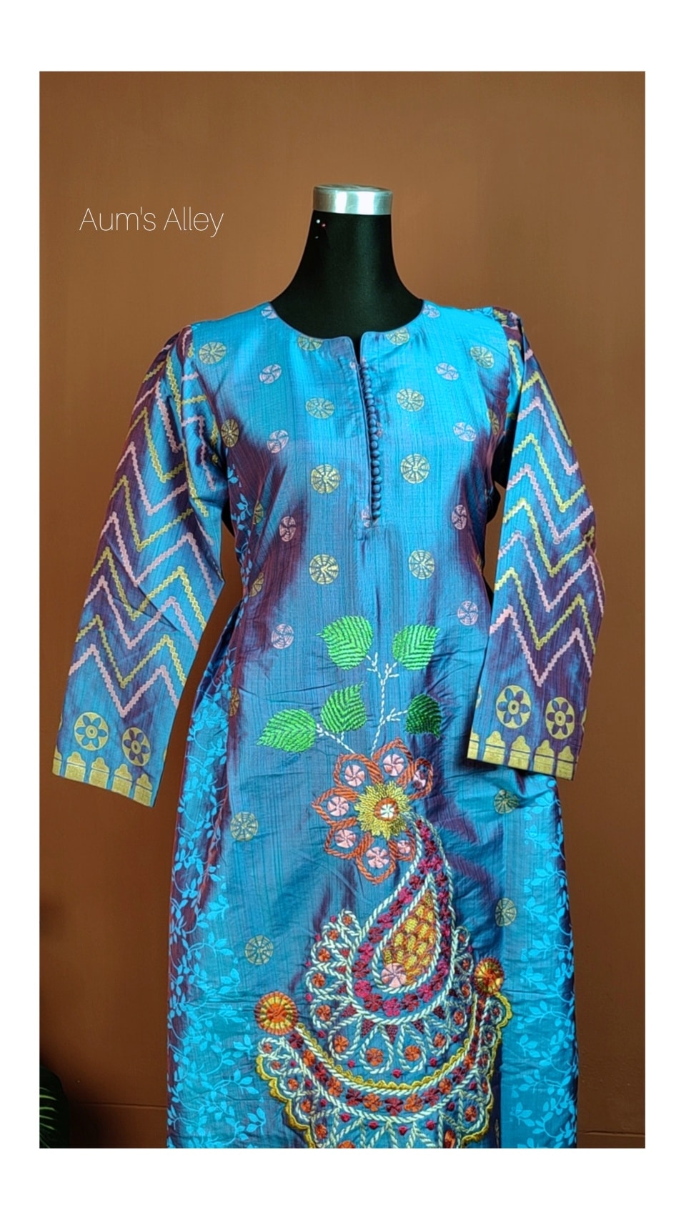 URVI Violet-Blue Dual Tone Premium Berry Silk Kurti Set 5 URVI Violet-Blue Dual Tone Premium Berry Silk Kurti Set