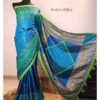 Egyptian-Midnight Blue Premium Art Silk Blockprint Saree