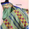 Ellora's Mint Hand-stitched Art Silk Saree