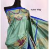 Ellora's Mint Hand-stitched Art Silk Saree