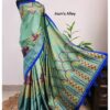 Ellora's Mint Hand-stitched Art Silk Saree